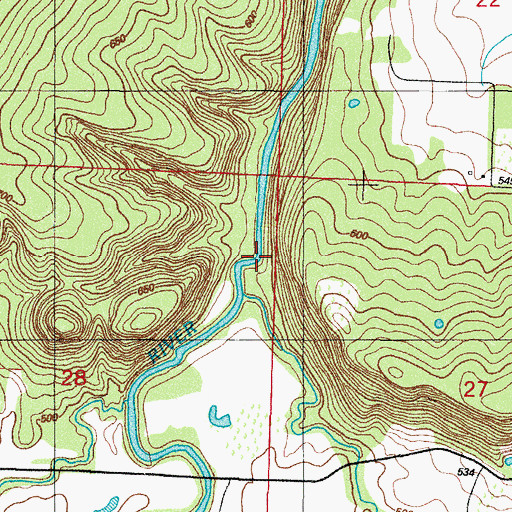 Topographic Map of Prairie Branch, AR