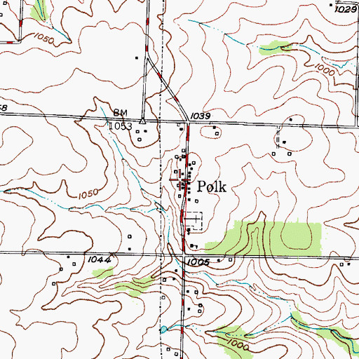 Topographic Map of Polk County Post Office (historical), MO