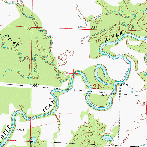 Topographic Map of Prairie Creek, AR