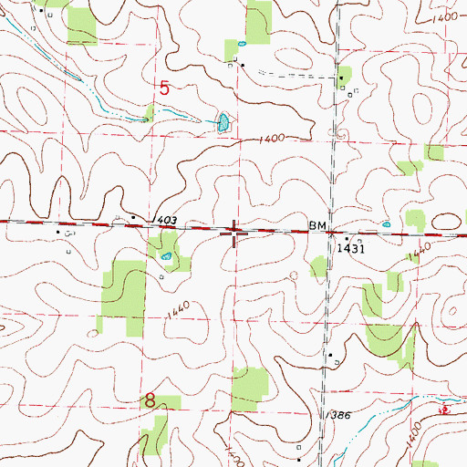 Topographic Map of Central School (historical), MO