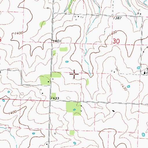 Topographic Map of Eden School (historical), MO