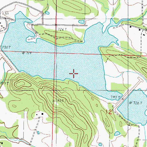 Topographic Map of Prairie Creek, AR