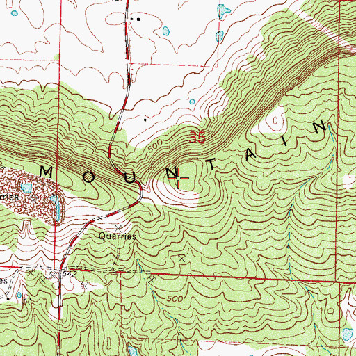 Topographic Map of Prairie View Mountain, AR