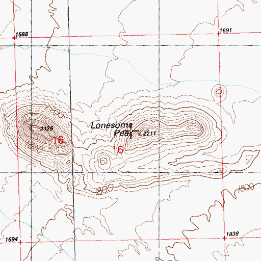 Topographic Map of Lonesome Peak, AZ