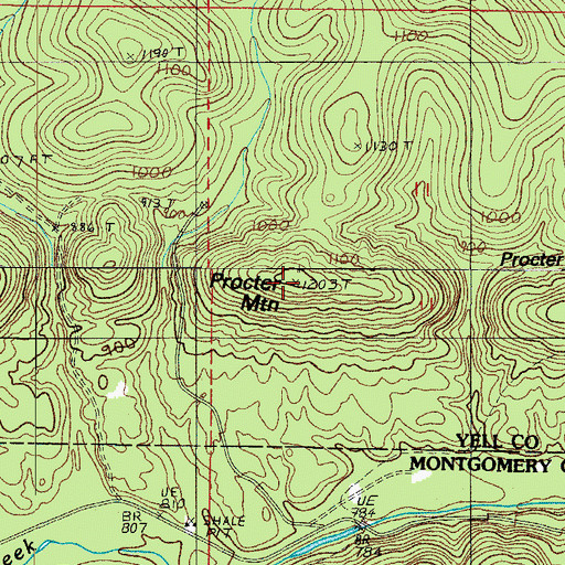 Topographic Map of Procter Mountain, AR