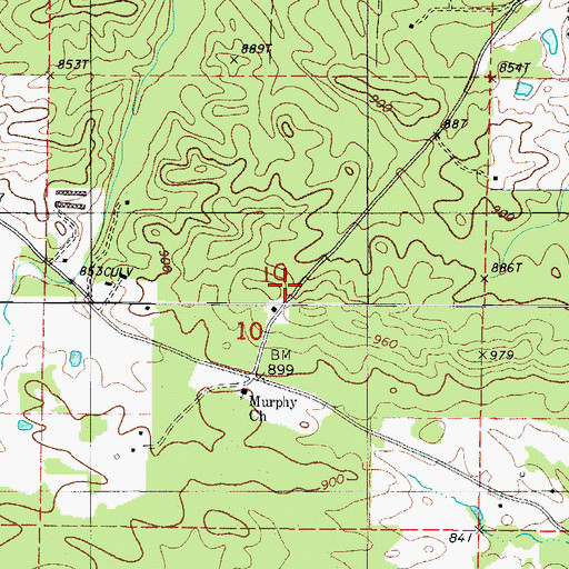 Topographic Map of Providence Church, AR