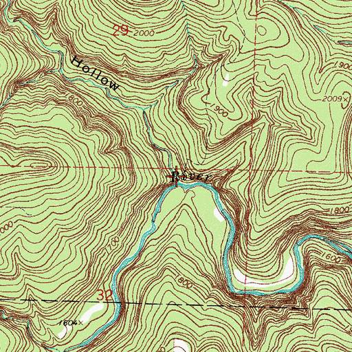 Topographic Map of Pruitt Hollow, AR