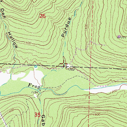 Topographic Map of Purdue Hollow, AR