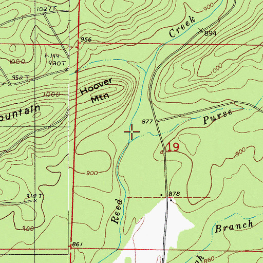 Topographic Map of Purse Creek, AR