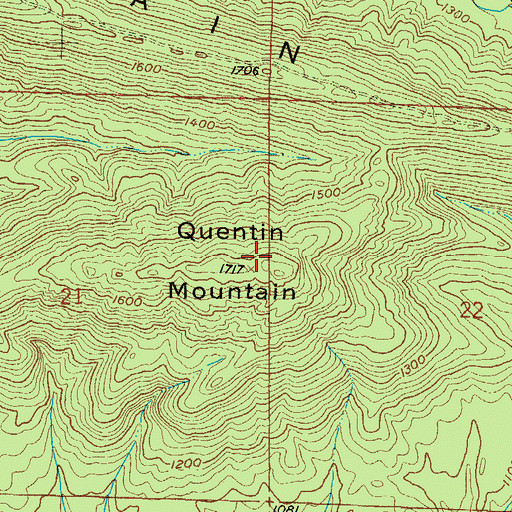 Topographic Map of Quentin Mountain, AR