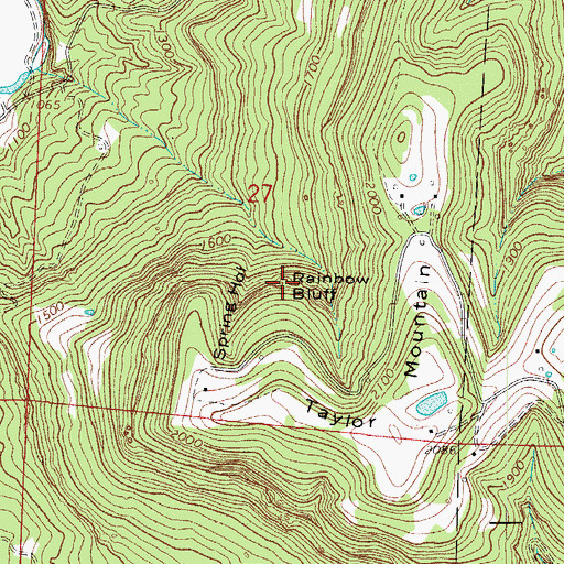 Topographic Map of Rainbow Bluff, AR