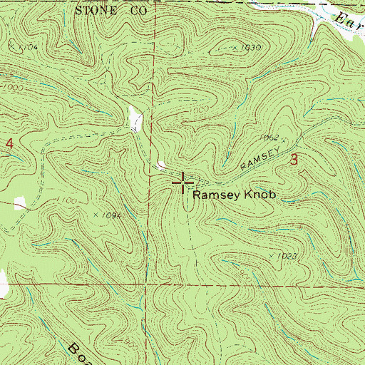 Topographic Map of Ramsey Knob, AR