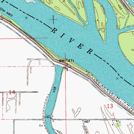 Topographic Map of Marion City (historical), MO