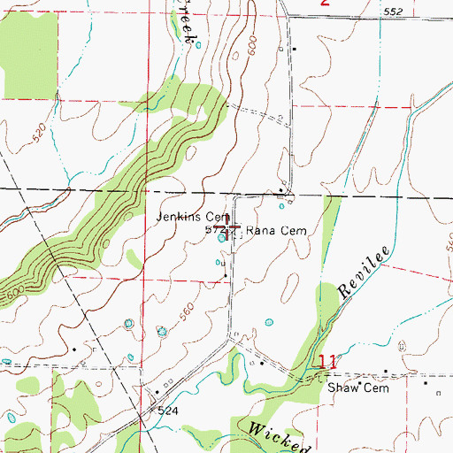 Topographic Map of Rana Cemetery, AR