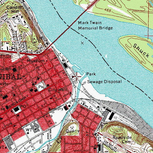 Topographic Map of Nippers Park, MO