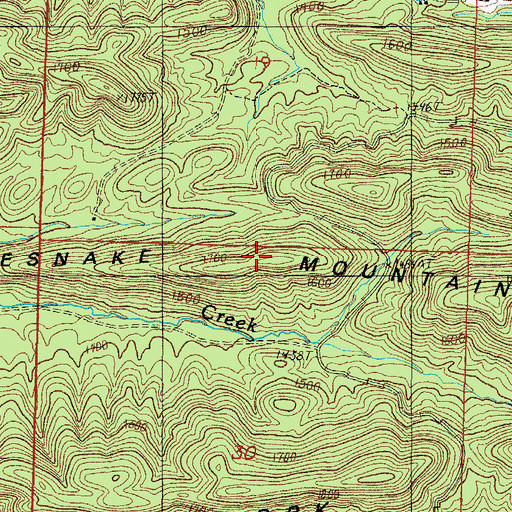 Topographic Map of Rattlesnake Mountain, AR