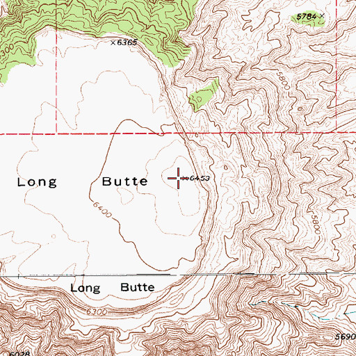 Topographic Map of Long Butte, AZ
