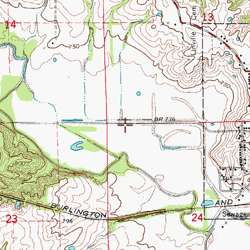 Topographic Map of The Lords Bottom, MO