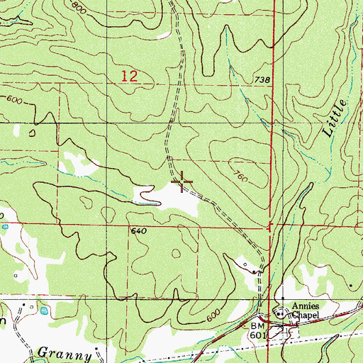 Topographic Map of Red Oak School, AR
