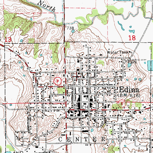 Topographic Map of Saint Joseph Church, MO