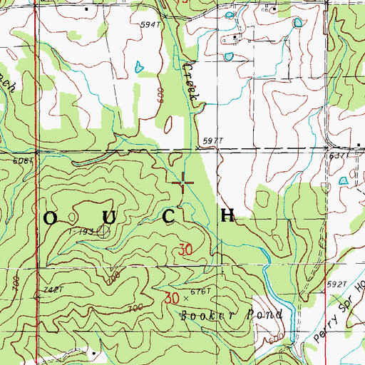Topographic Map of Norman Branch, MO