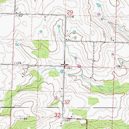 Topographic Map of Persimmon Grove School (historical), MO