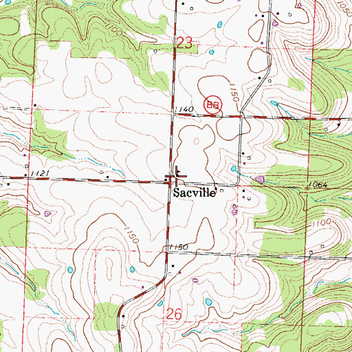 Topographic Map of Eagle School, MO