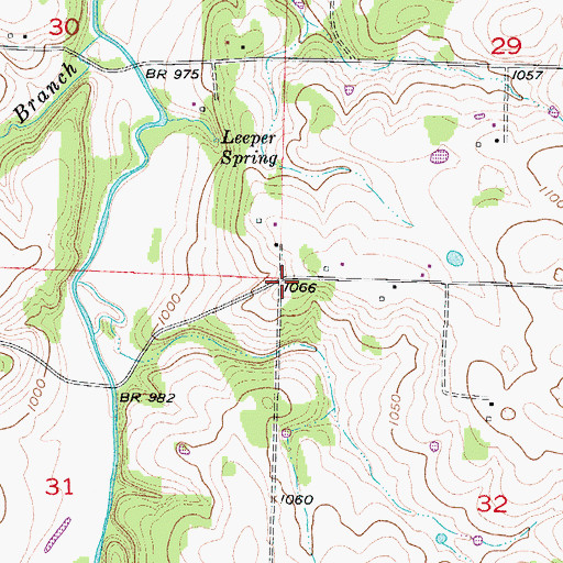 Topographic Map of Leeper School (historical), MO
