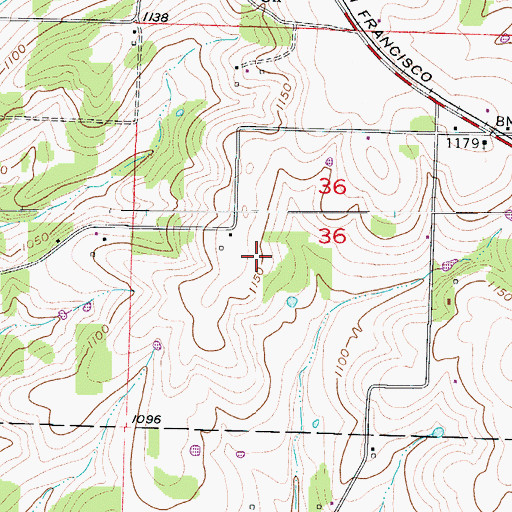 Topographic Map of Harold School (historical), MO