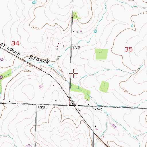 Topographic Map of Center School (historical), MO
