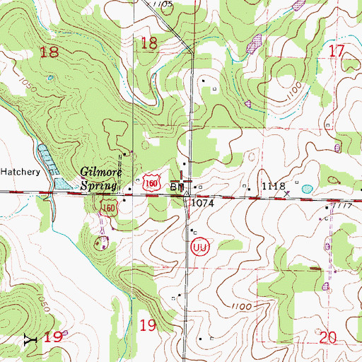 Topographic Map of Yocum School (historical), MO