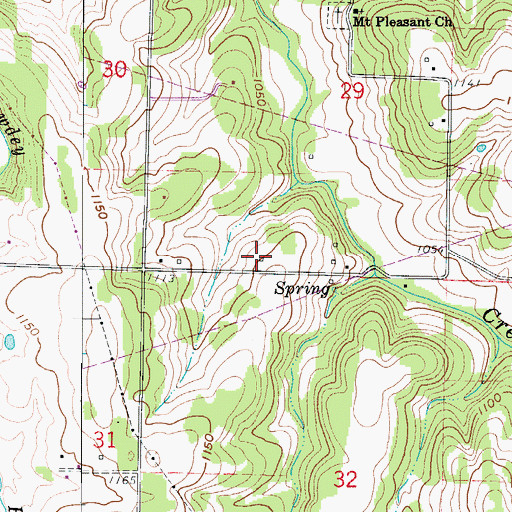 Topographic Map of Flat Rock School (historical), MO