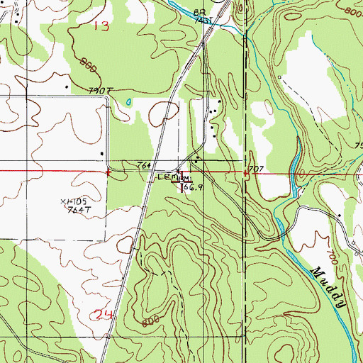 Topographic Map of Reed Cemetery, AR