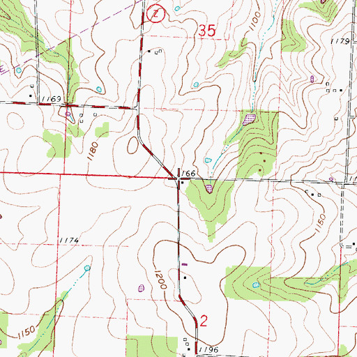 Topographic Map of Willey School (historical), MO