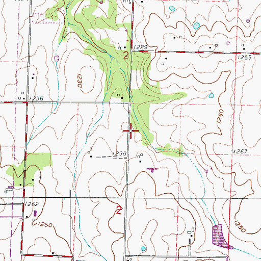 Topographic Map of Edgewood School (historical), MO