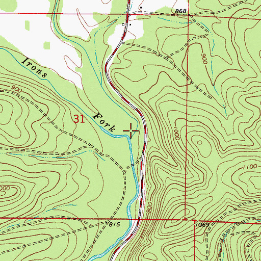Topographic Map of Reed Creek, AR
