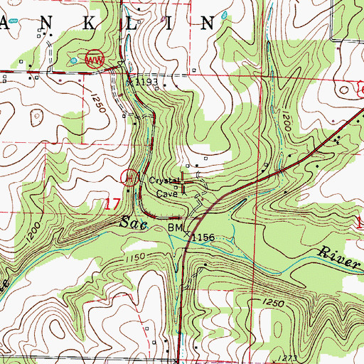 Topographic Map of Avalon Park, MO