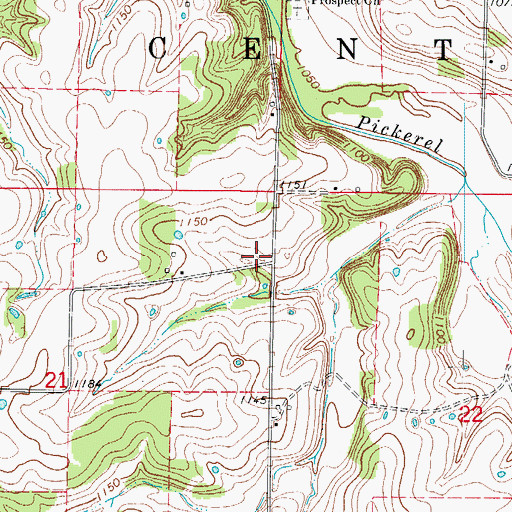Topographic Map of Carter School (historical), MO