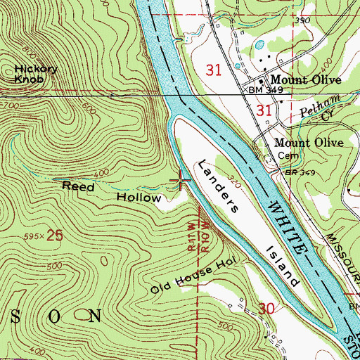 Topographic Map of Reed Hollow, AR