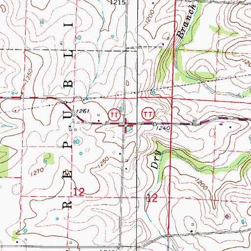 Topographic Map of Prairie View School (historical), MO