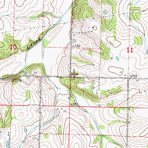 Topographic Map of Grand Junction School (historical), MO