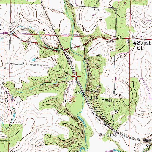 Topographic Map of Nathalia (historical), MO