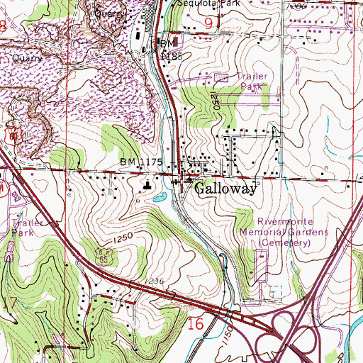 Topographic Map of Sequiota School (historical), MO