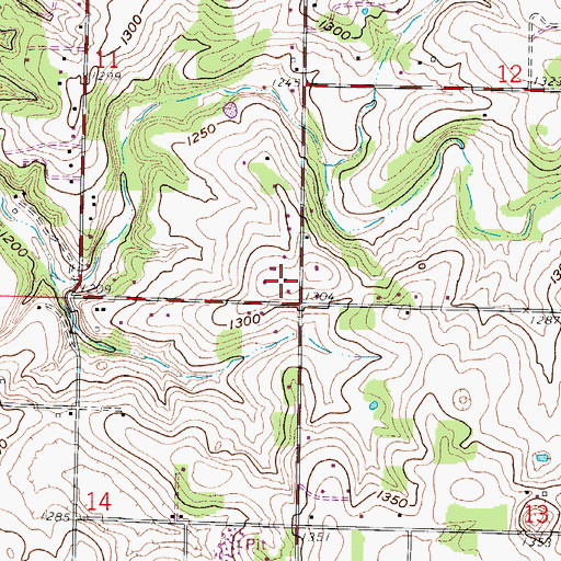 Topographic Map of Kinser School (historical), MO