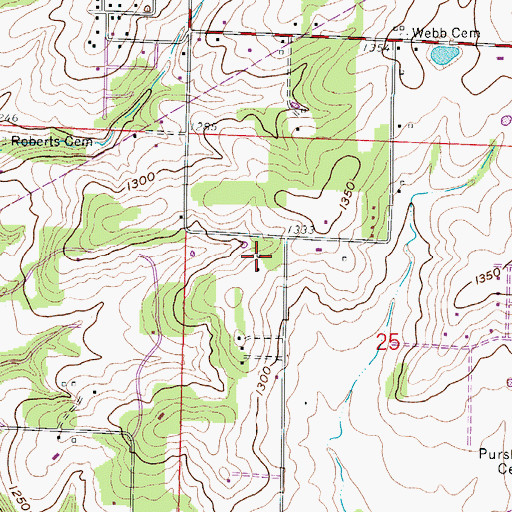 Topographic Map of Pleasant Valley School (historical), MO