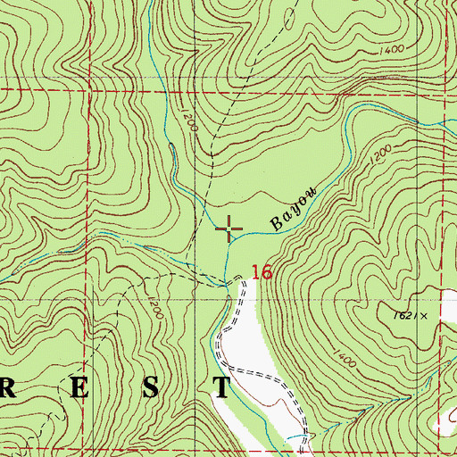 Topographic Map of Reeves Branch, AR