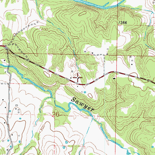 Topographic Map of Green Hill School (historical), MO