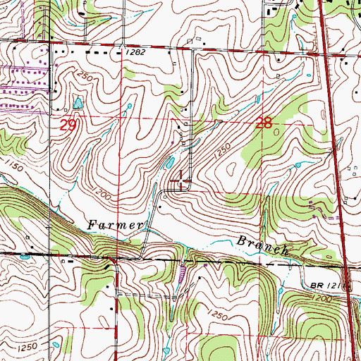 Topographic Map of Mount Pleasant School (historical), MO