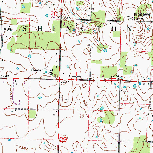 Topographic Map of Wolf School (historical), MO