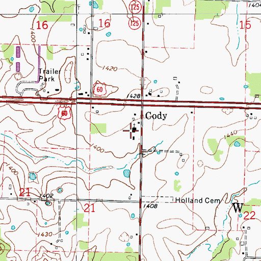 Topographic Map of Harmony Church, MO